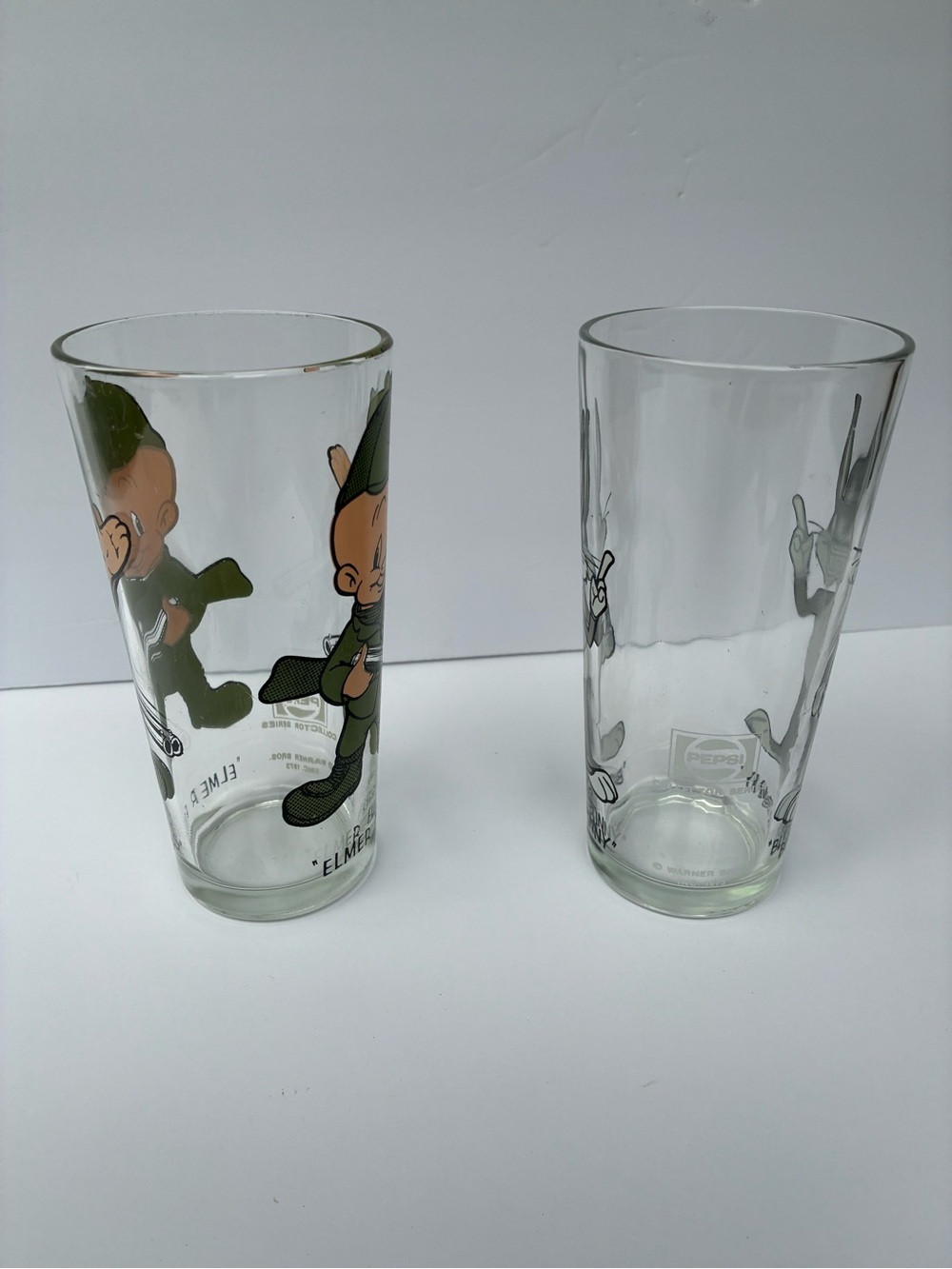 Vintage 1973 Pepsi Looney Tunes Bugs Bunny Elmer Fudd Glasses Set - Picture 5 of 13